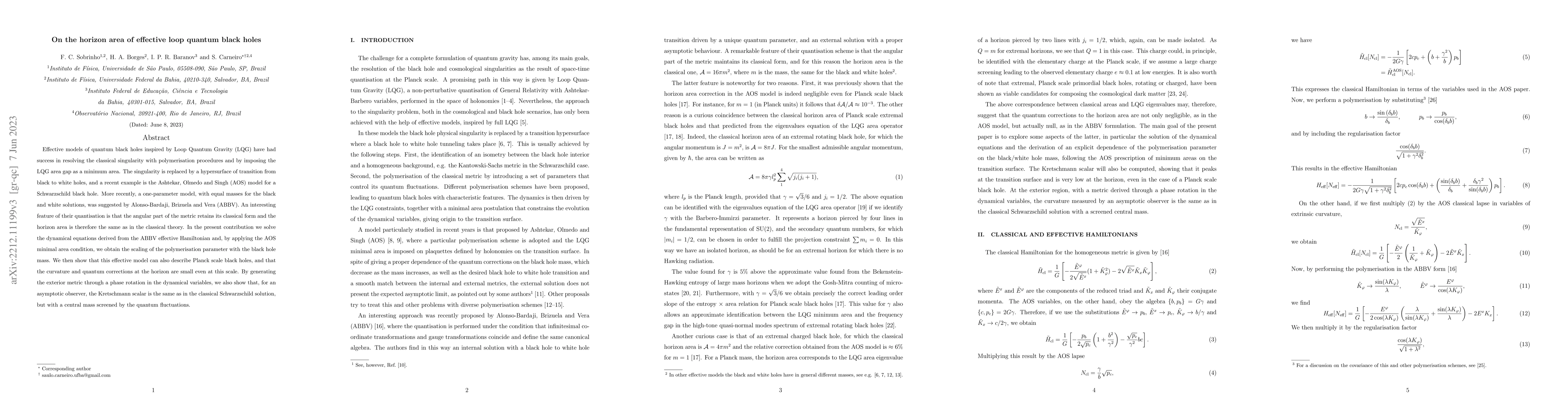 Thumbnail for On the horizon area of effective loop quantum black holes