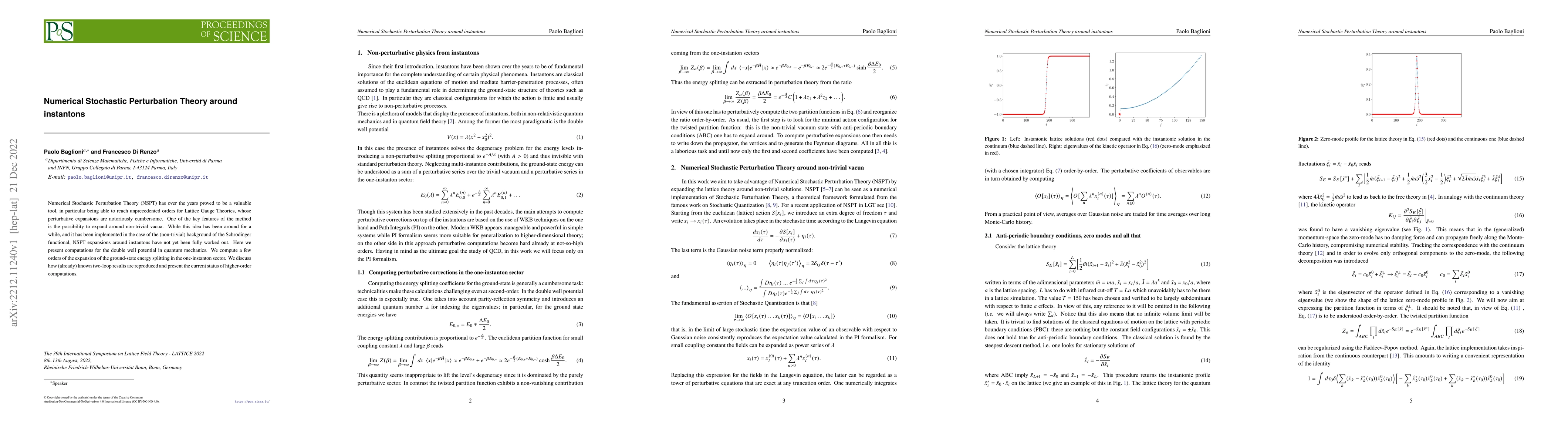 Thumbnail for Numerical Stochastic Perturbation Theory around instantons