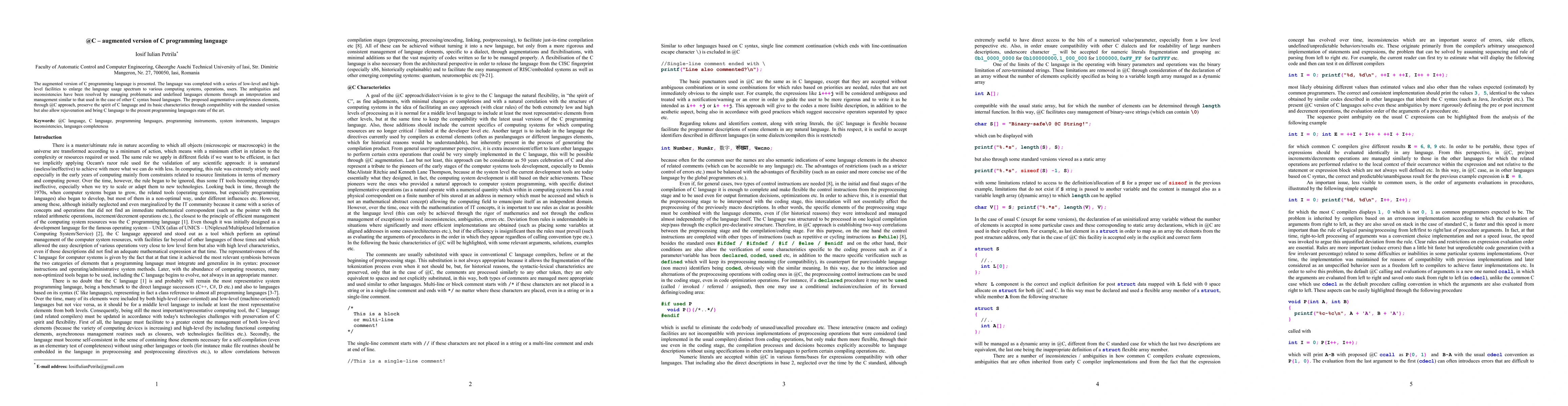 Thumbnail for @C -- augmented version of C programming language