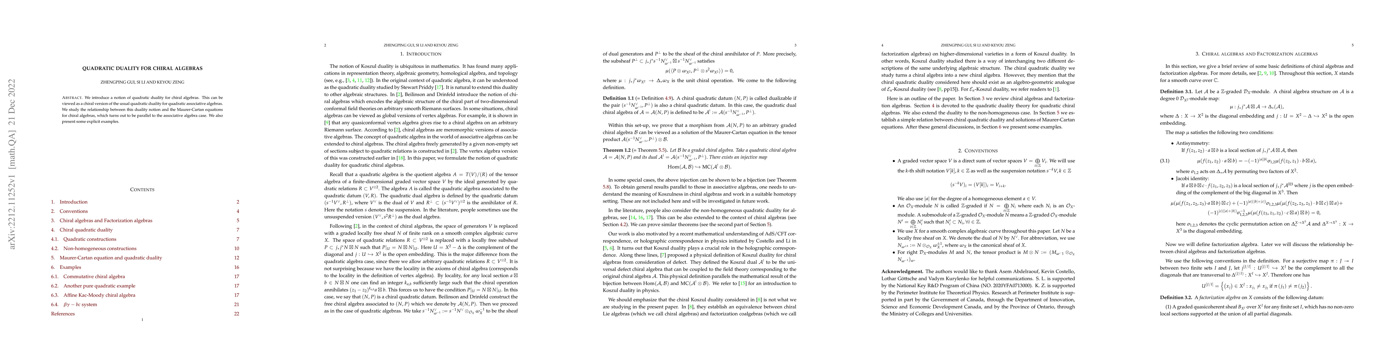 Thumbnail for Quadratic Duality for Chiral Algebras