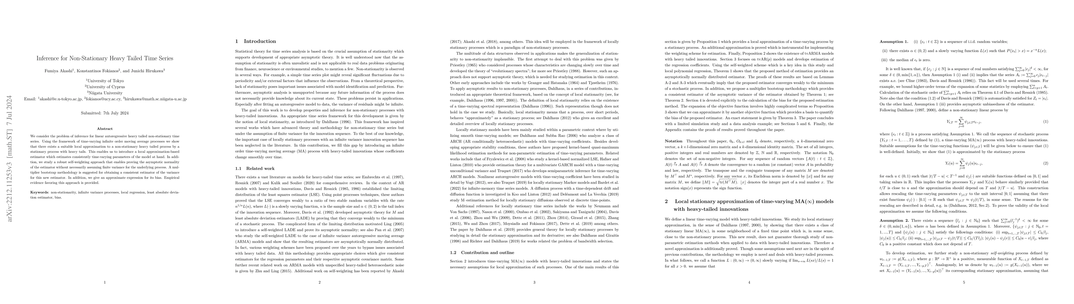 Thumbnail for Inference for Non-Stationary Heavy Tailed Time Series