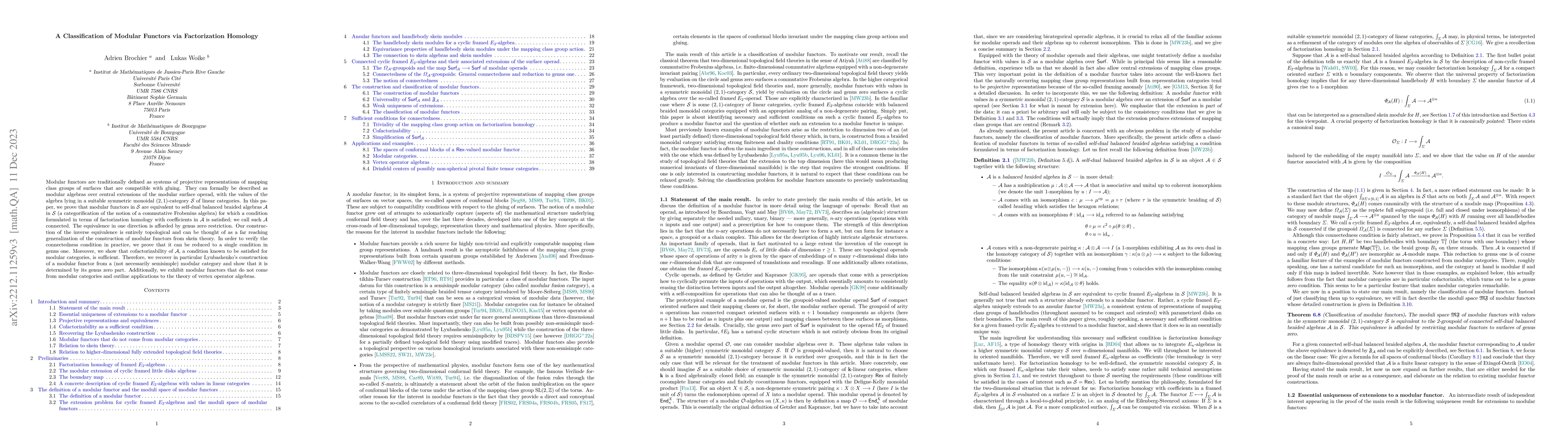 Thumbnail for A Classification of Modular Functors via Factorization Homology