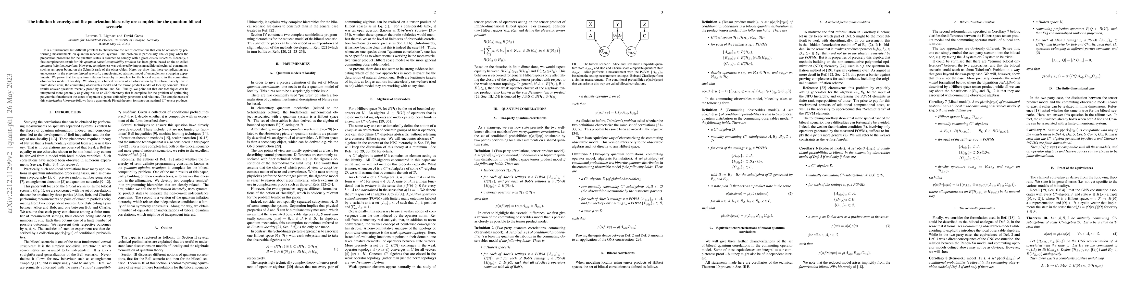Thumbnail for The inflation hierarchy and the polarization hierarchy are complete for
  the quantum bilocal scenario