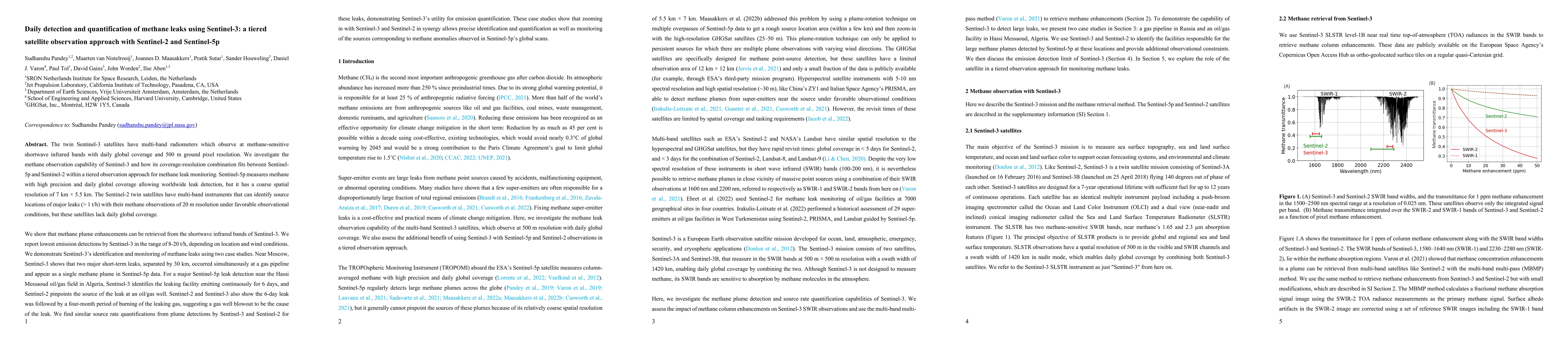 Thumbnail for Daily detection and quantification of methane leaks using Sentinel-3: a
  tiered satellite observation approach with Sentinel-2 and Sentinel-5p
