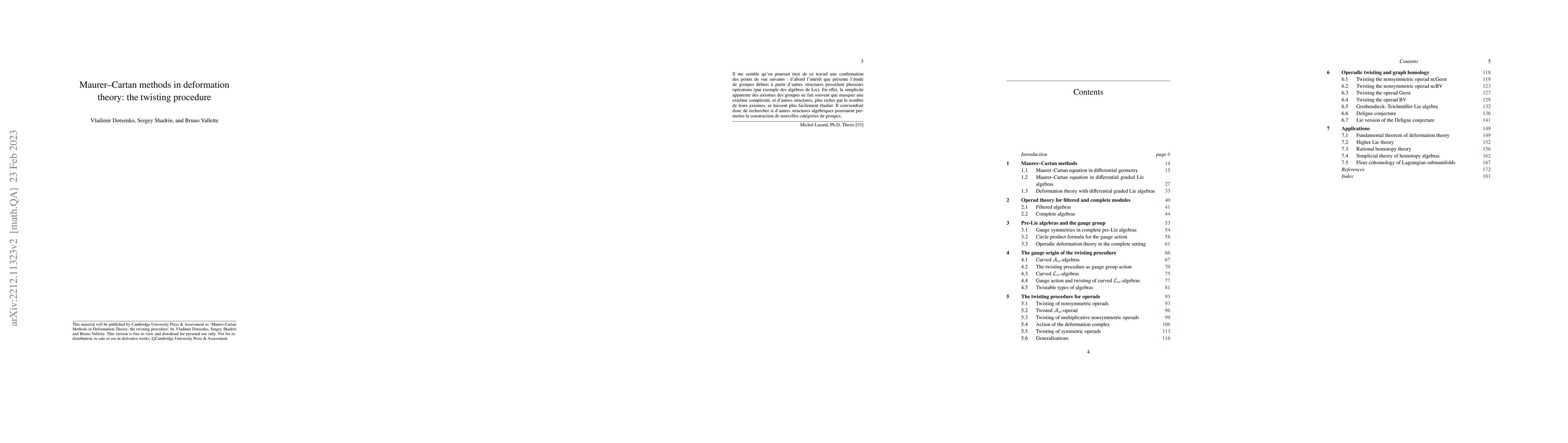 Thumbnail for Maurer-Cartan methods in deformation theory: the twisting procedure