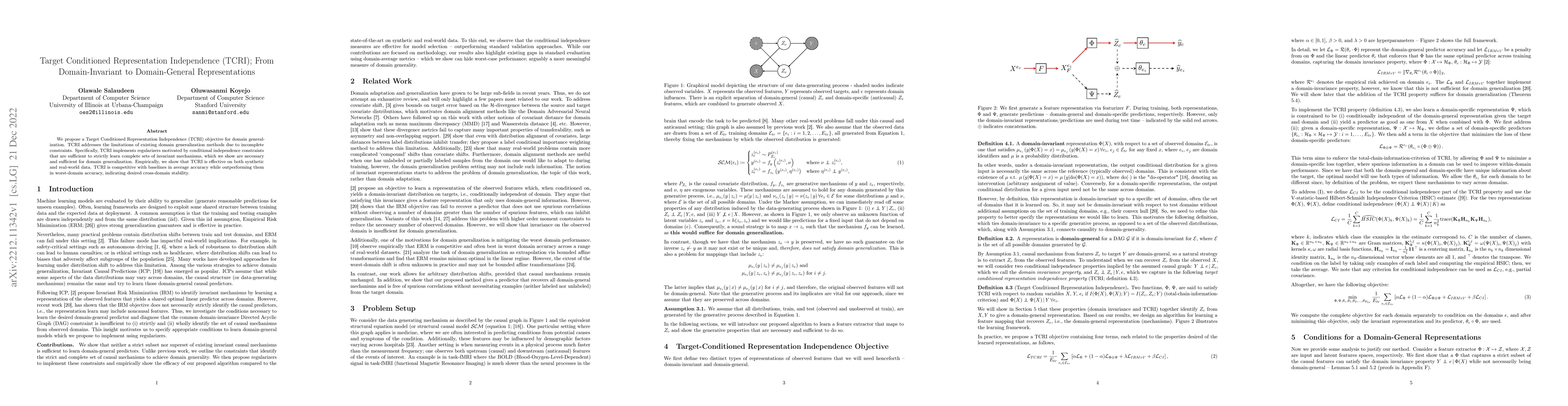 Thumbnail for Target Conditioned Representation Independence (TCRI); From
  Domain-Invariant to Domain-General Representations