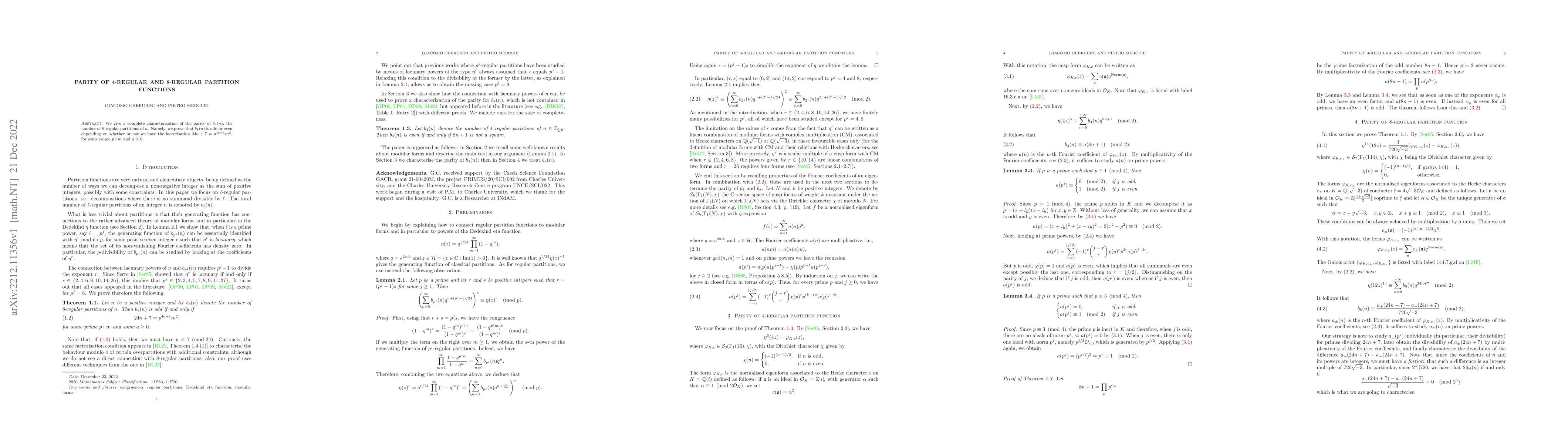 Thumbnail for Parity of 4-regular and 8-regular partition functions