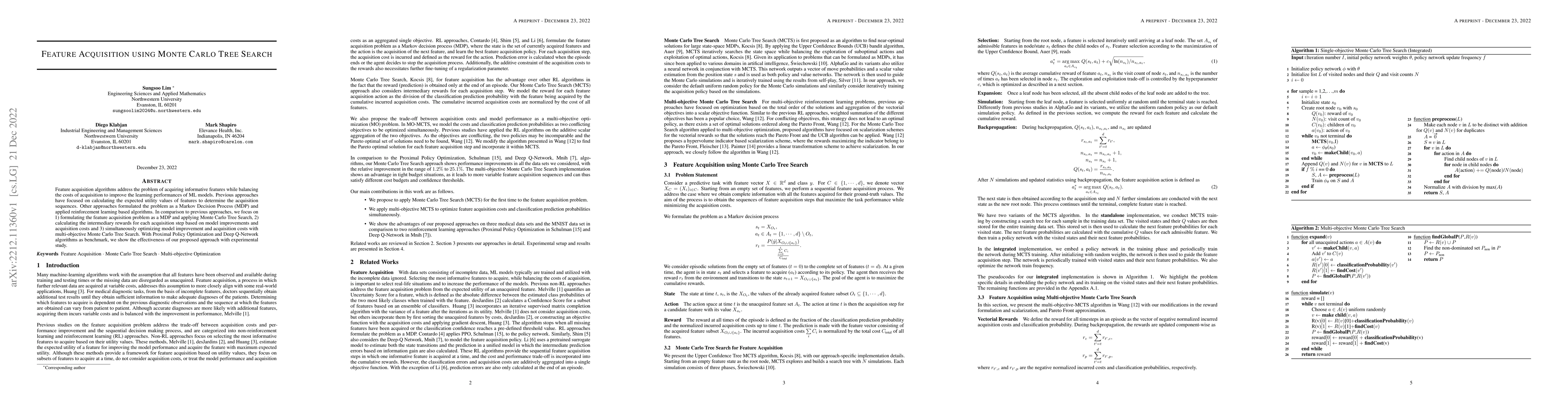 Thumbnail for Feature Acquisition using Monte Carlo Tree Search