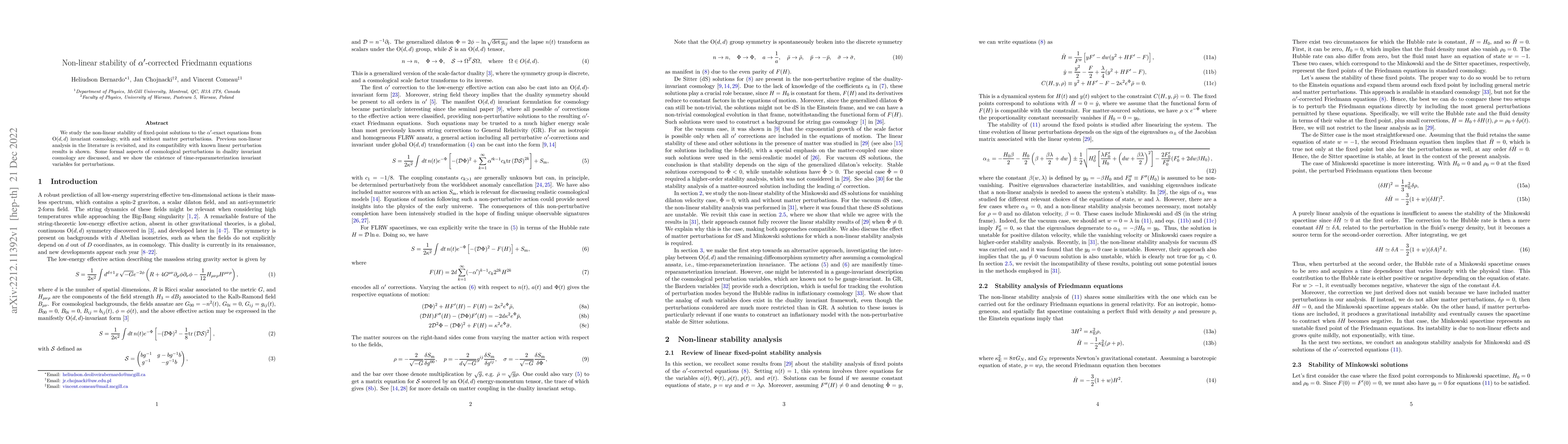Thumbnail for Non-linear stability of $\alpha'$-corrected Friedmann equations