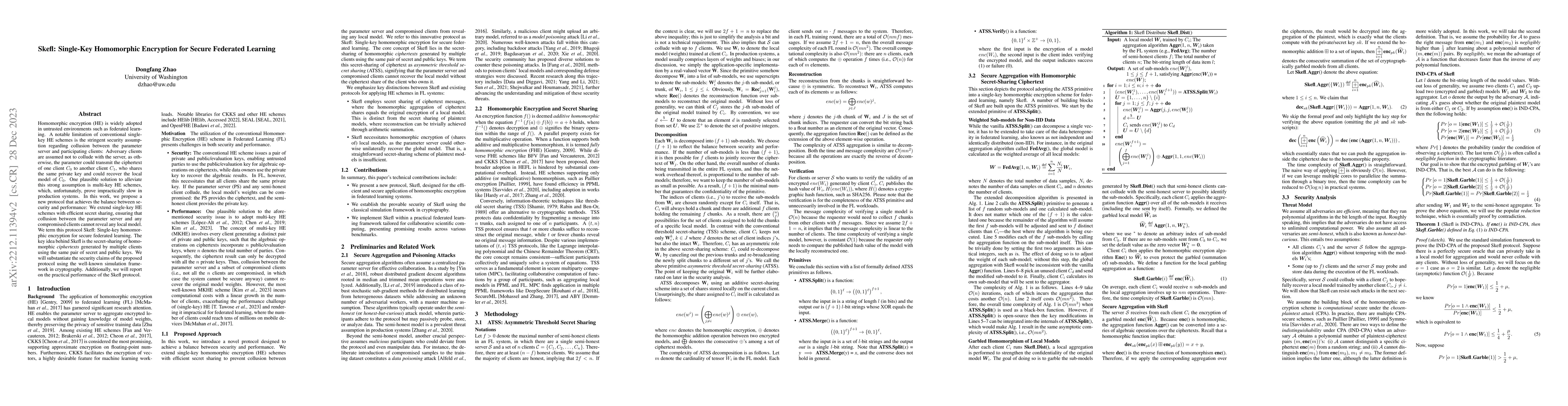 Thumbnail for Skefl: Single-Key Homomorphic Encryption for Secure Federated Learning