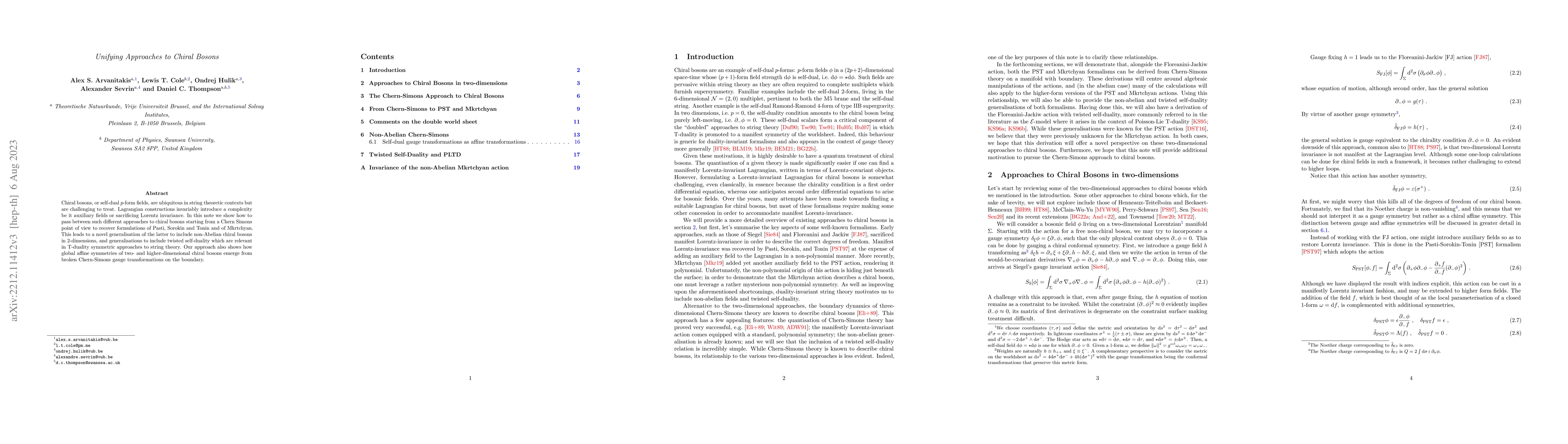 Thumbnail for Unifying Approaches to Chiral Bosons