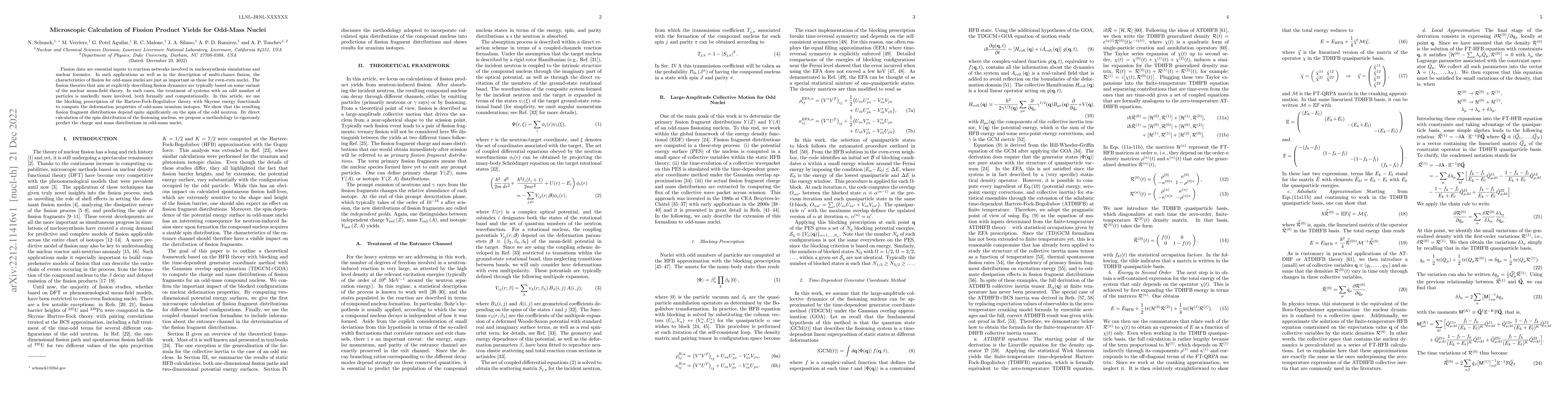 Thumbnail for Microscopic Calculation of Fission Product Yields for Odd-Mass Nuclei