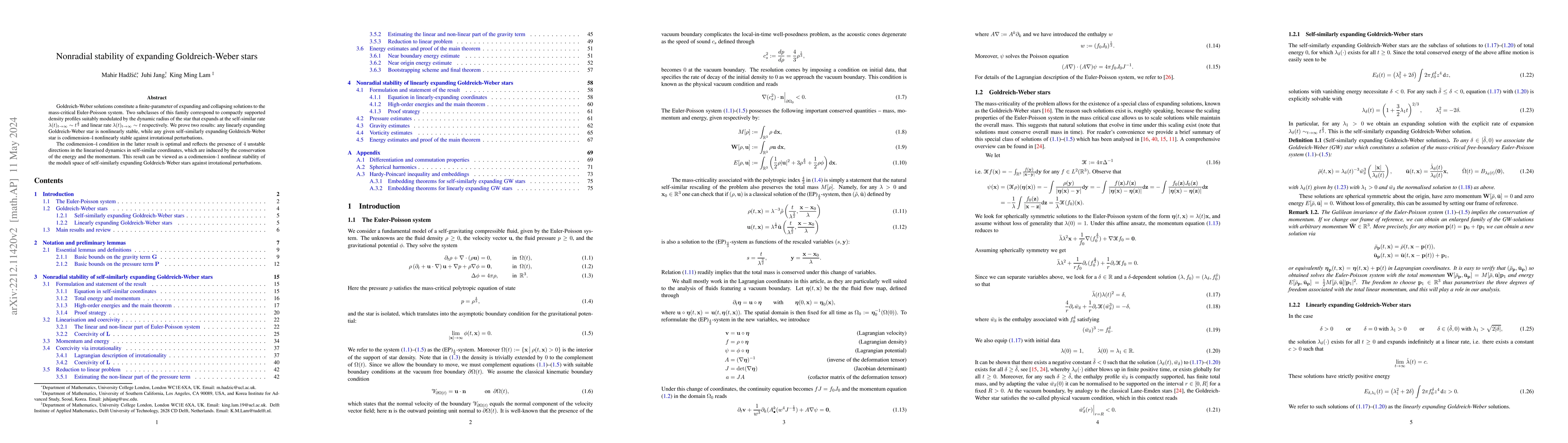 Thumbnail for Nonradial stability of expanding Goldreich-Weber stars