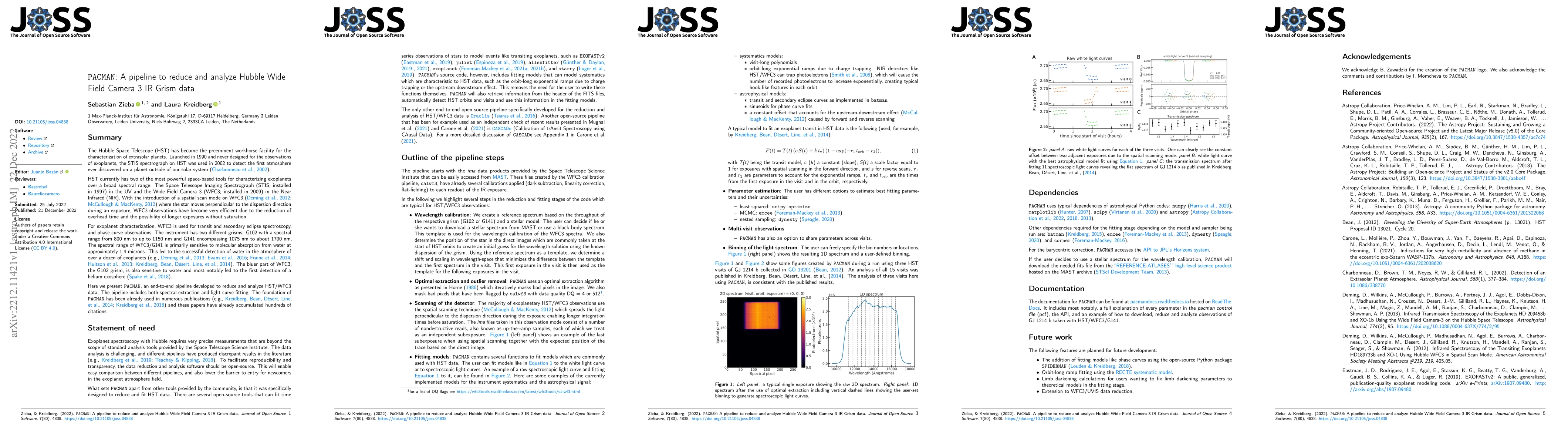 Thumbnail for PACMAN: A pipeline to reduce and analyze Hubble Wide Field Camera 3 IR
  Grism data
