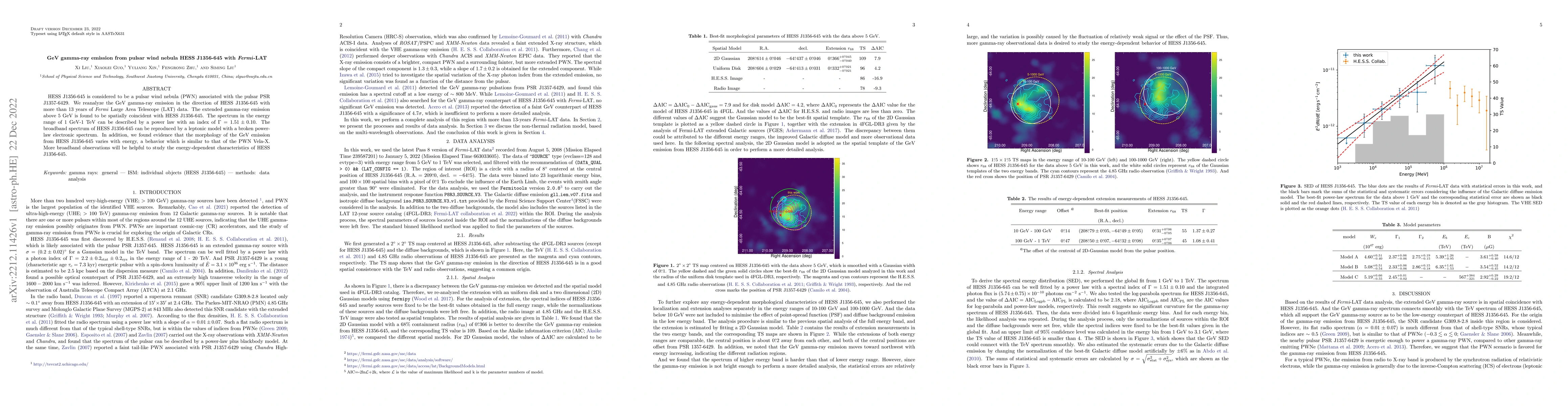 Thumbnail for GeV gamma-ray emission from pulsar wind nebula HESS J1356-645 with
  Fermi-LAT