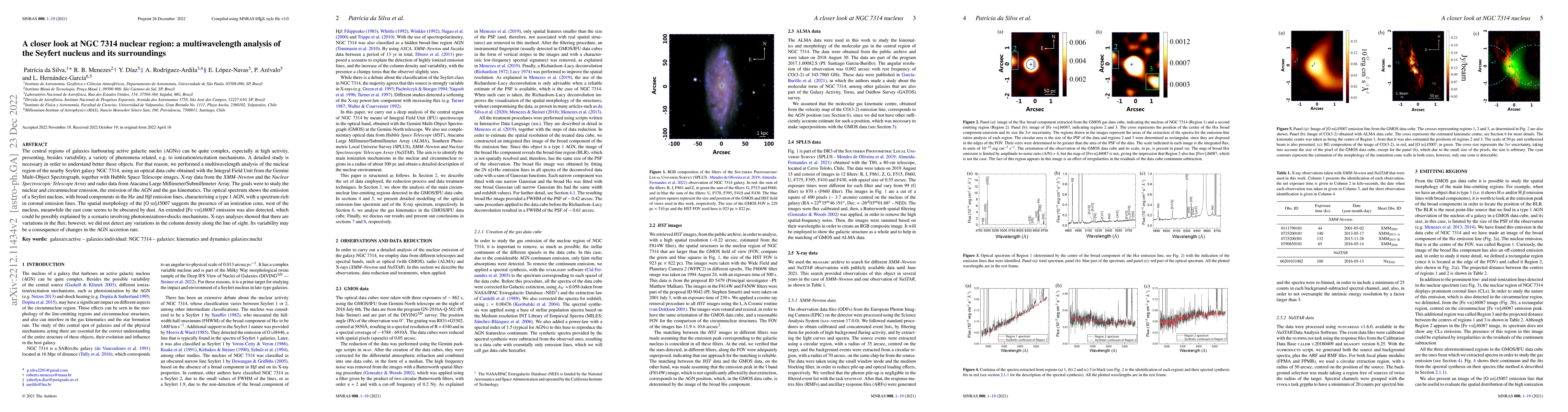 Thumbnail for A closer look at NGC 7314 nuclear region: a multiwavelength analysis of
  the Seyfert nucleus and its surroundings