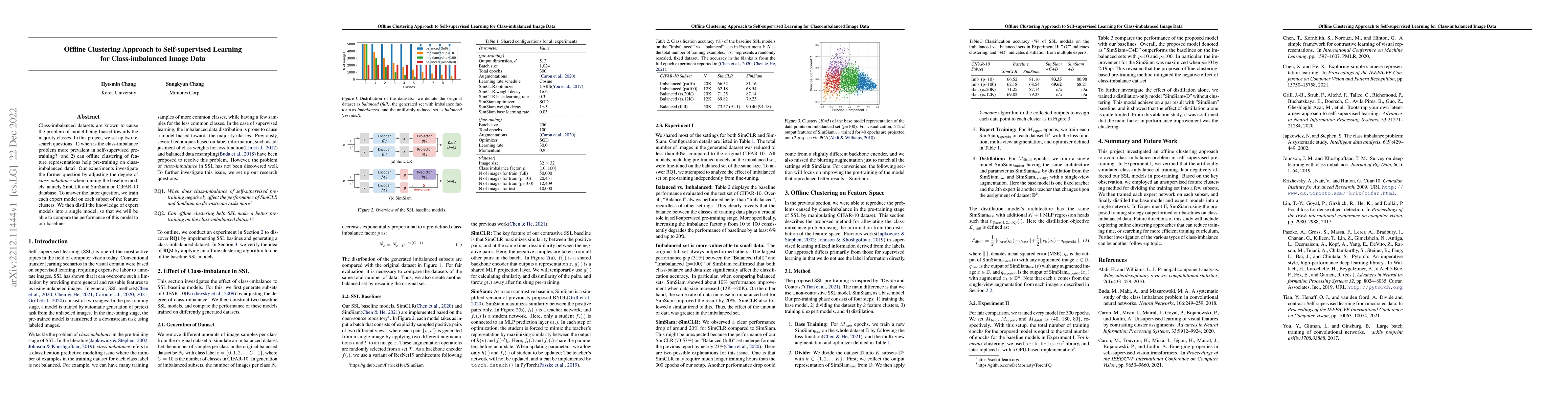Thumbnail for Offline Clustering Approach to Self-supervised Learning for
  Class-imbalanced Image Data