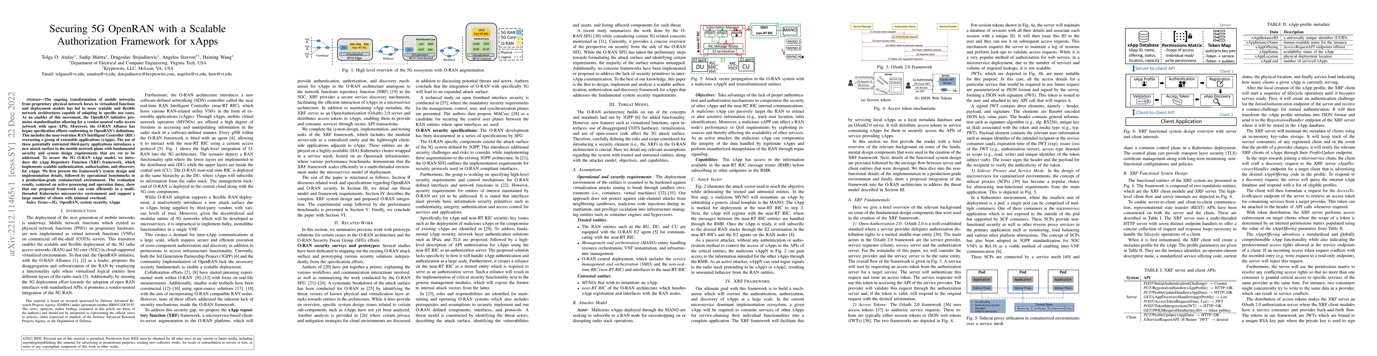Thumbnail for Securing 5G OpenRAN with a Scalable Authorization Framework for xApps
