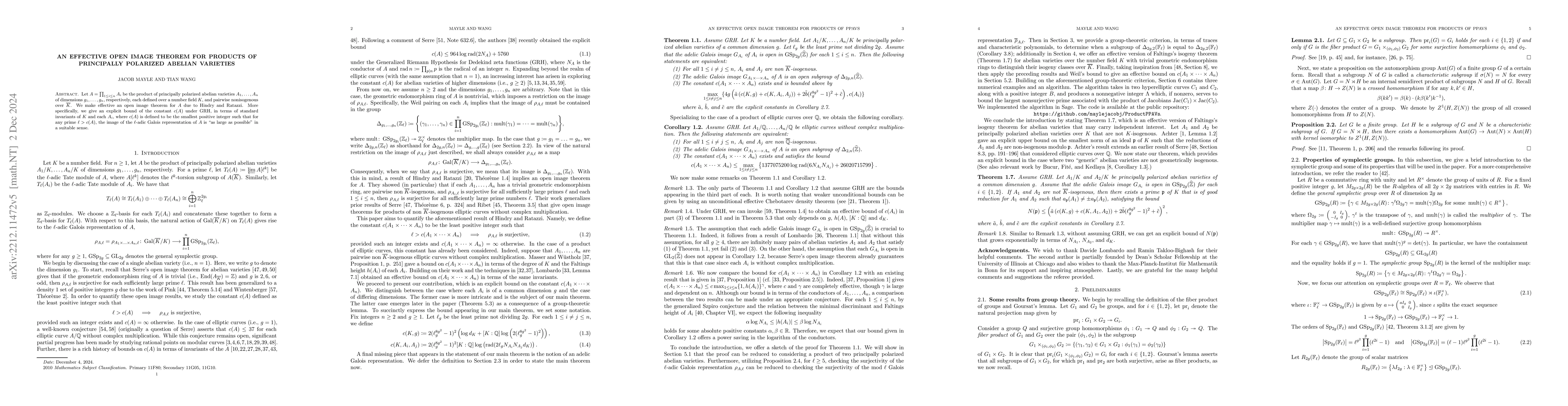Thumbnail for An effective open image theorem for products of principally polarized
  abelian varieties