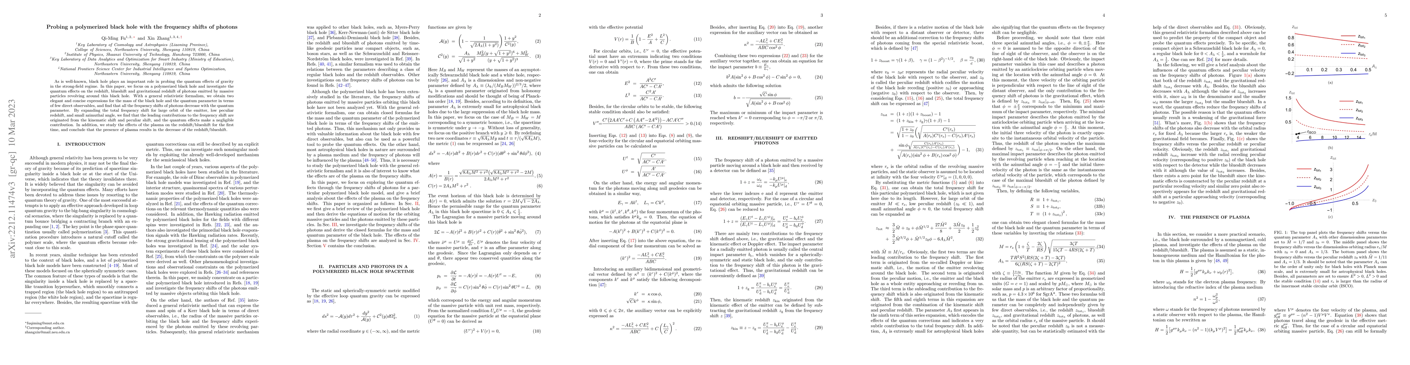 Thumbnail for Probing a polymerized black hole with the frequency shifts of photons
