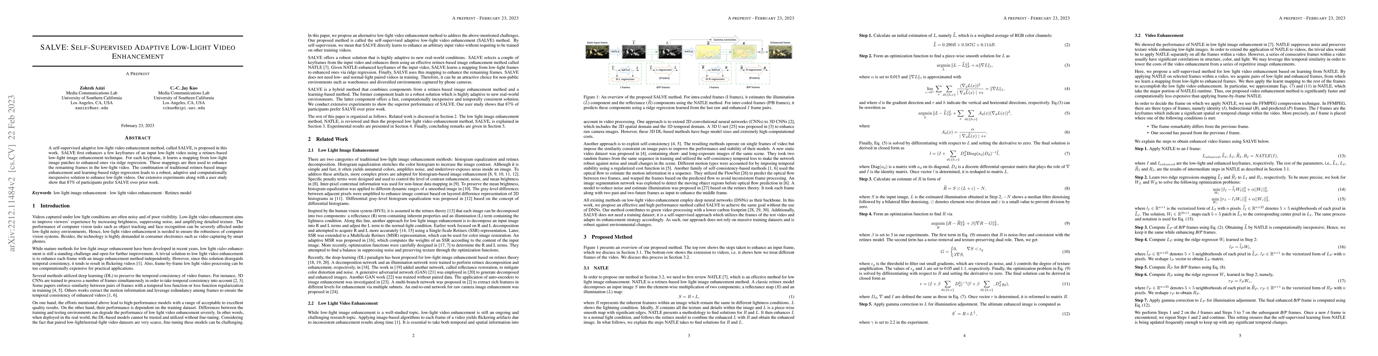 Thumbnail for SALVE: Self-supervised Adaptive Low-light Video Enhancement