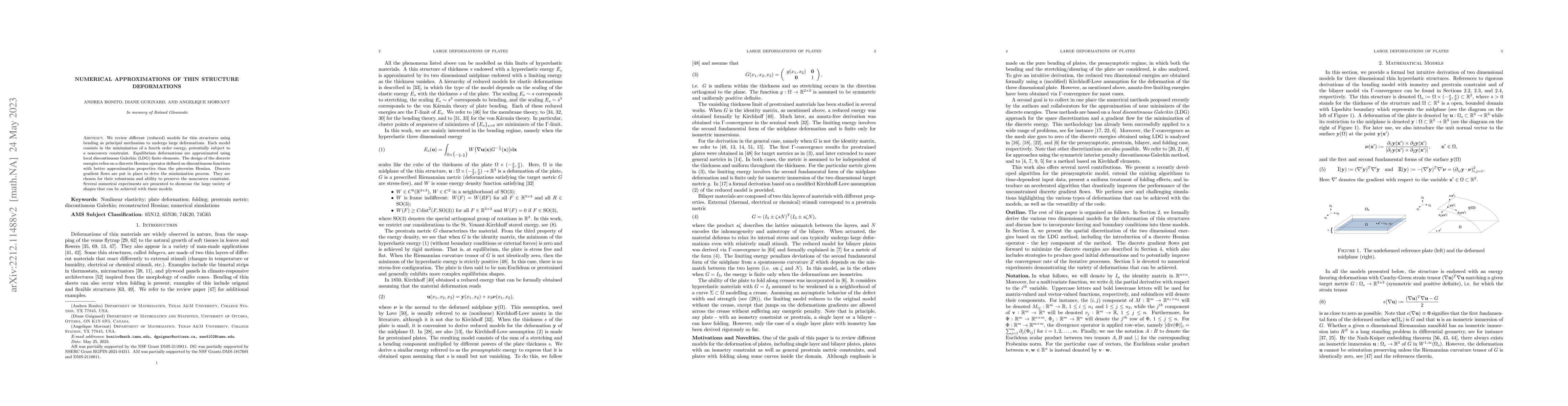 Thumbnail for Numerical approximations of thin structure deformations