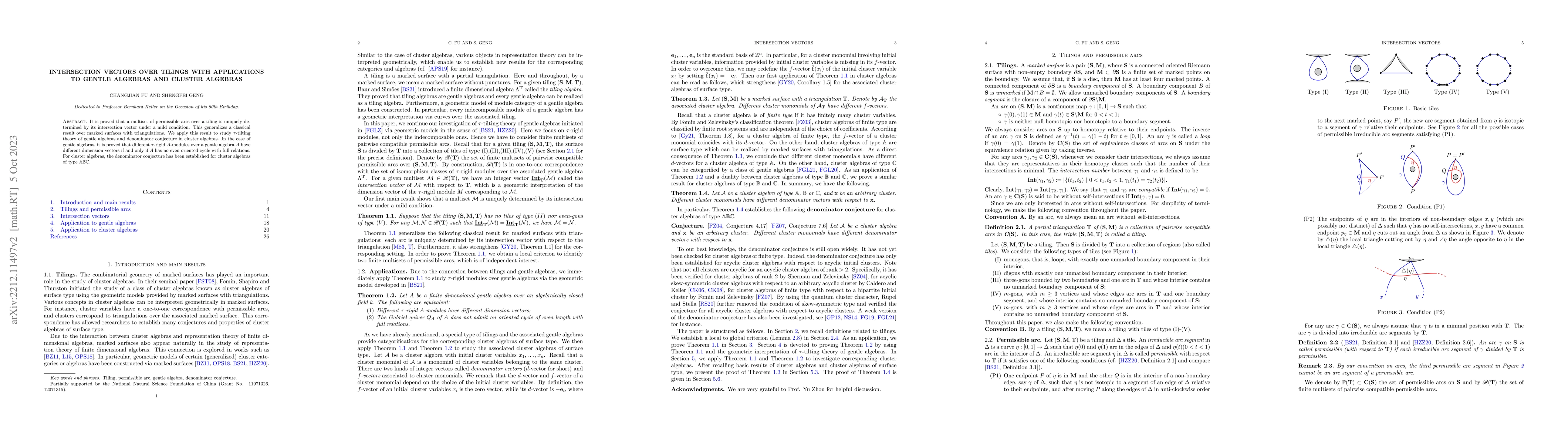 Thumbnail for Intersection vectors over tilings with applications to gentle algebras
  and cluster algebras
