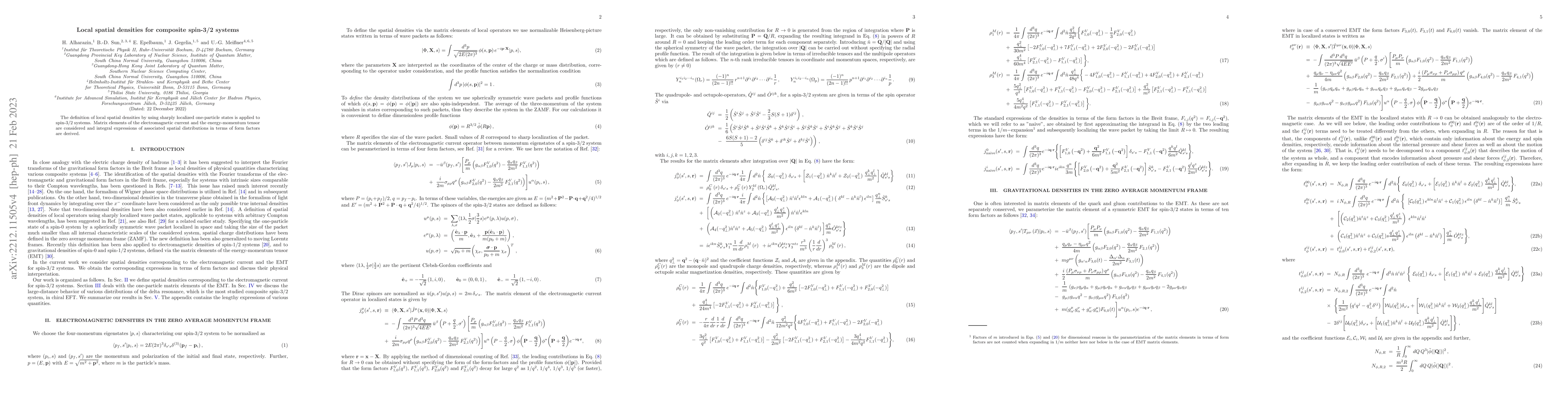 Thumbnail for Local spatial densities for composite spin-3/2 systems