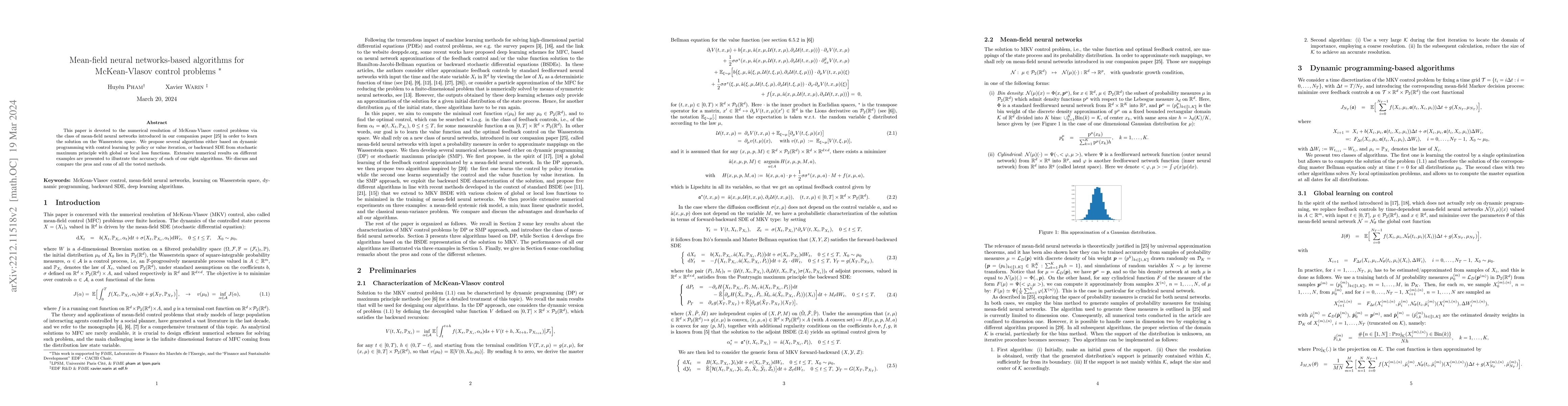 Thumbnail for Mean-field neural networks-based algorithms for McKean-Vlasov control
  problems *