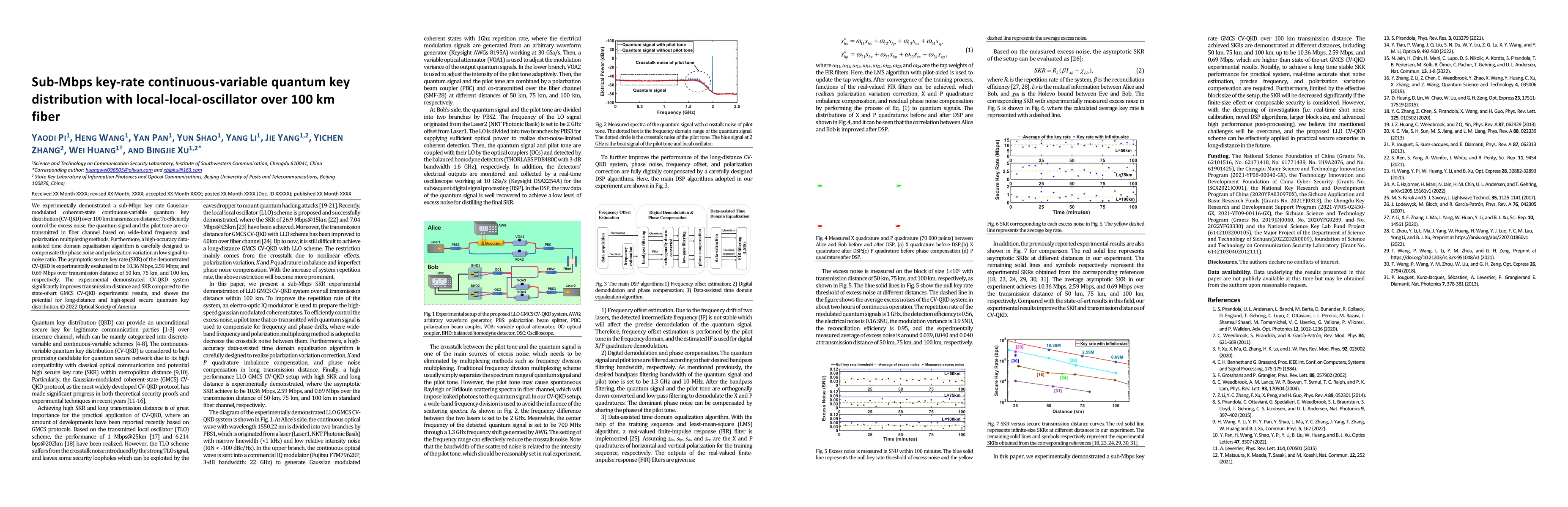 Thumbnail for Sub-Mbps key-rate continuous-variable quantum key distribution with
  local-local-oscillator over 100 km fiber