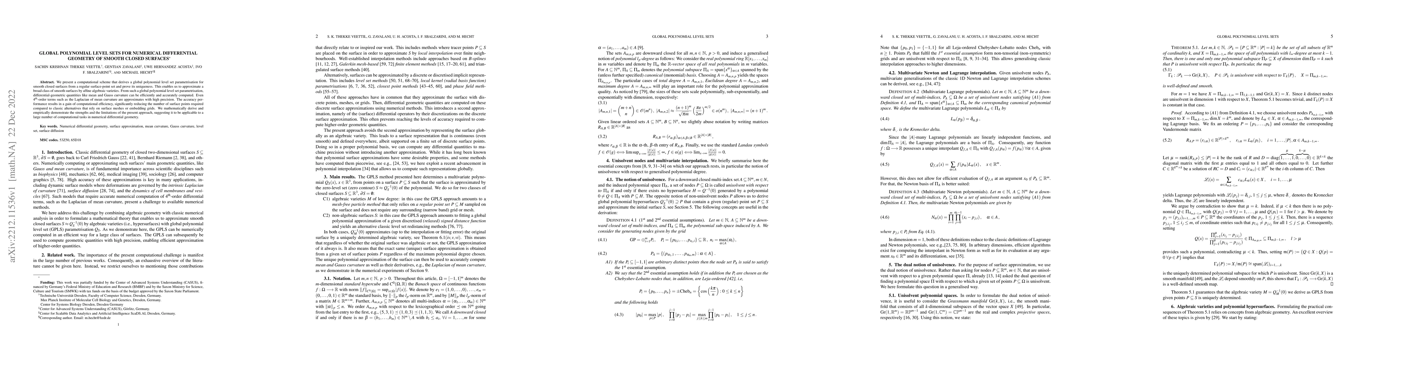 Thumbnail for Global Polynomial Level Sets for Numerical Differential Geometry of
  Smooth Closed Surfaces