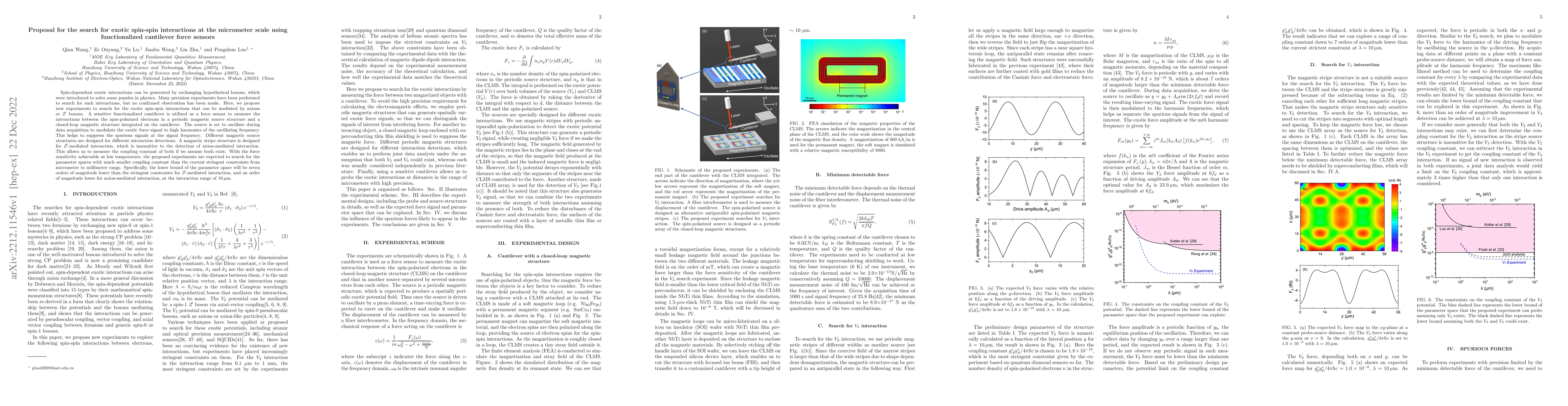 Thumbnail for Proposal for the search for exotic spin-spin interactions at the
  micrometer scale using functionalized cantilever force sensors