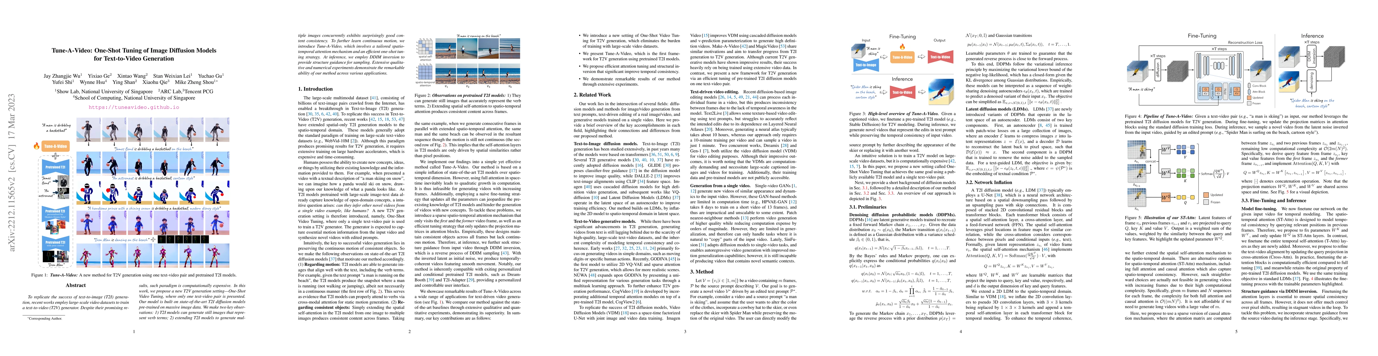Thumbnail for Tune-A-Video: One-Shot Tuning of Image Diffusion Models for
  Text-to-Video Generation