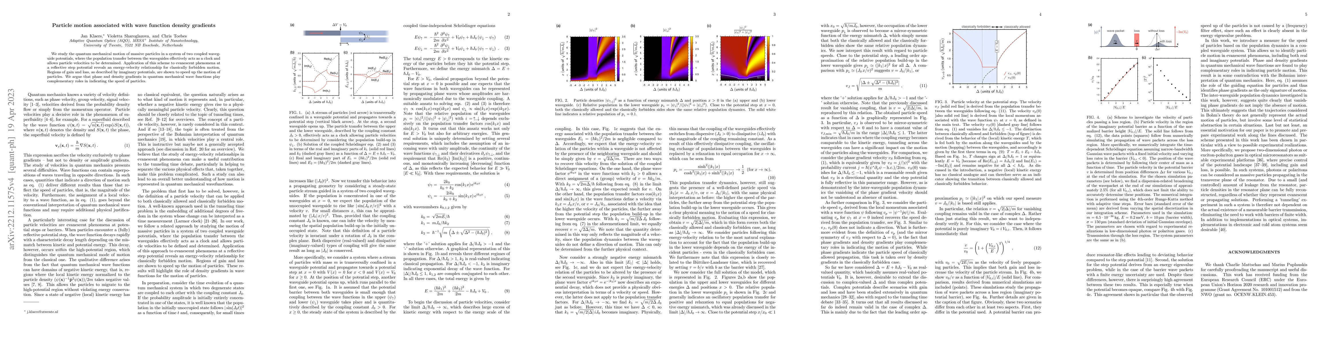 Thumbnail for Particle motion associated with wave function density gradients