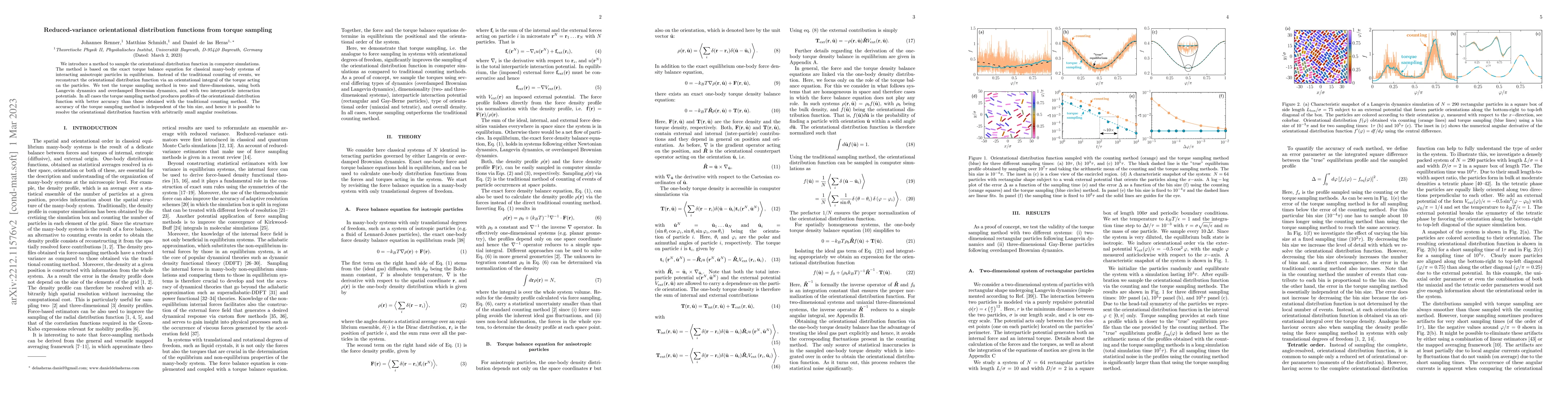 Thumbnail for Reduced-variance orientational distribution functions from torque
  sampling