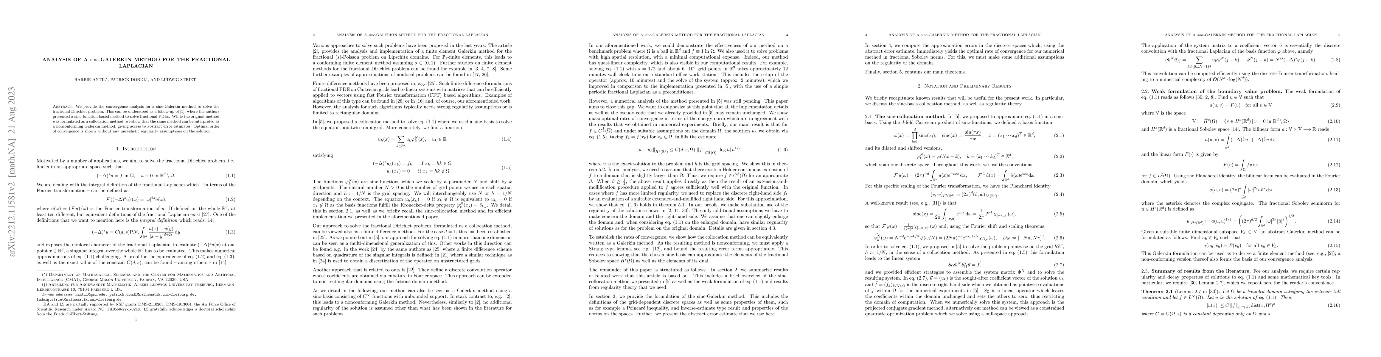 Thumbnail for Analysis of a sinc-Galerkin Method for the Fractional Laplacian