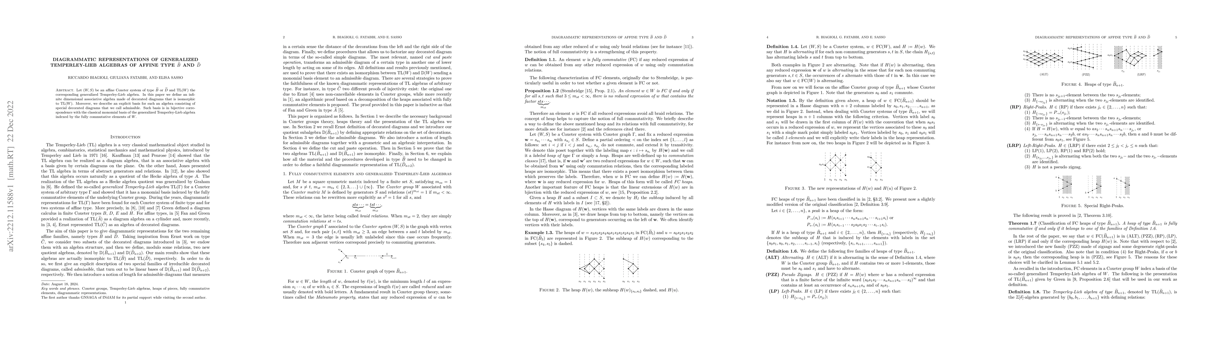 Thumbnail for Diagrammatic representations of Generalized Temperley-Lieb algebras of
  affine type $\widetilde{B}$ and $\widetilde{D}$
