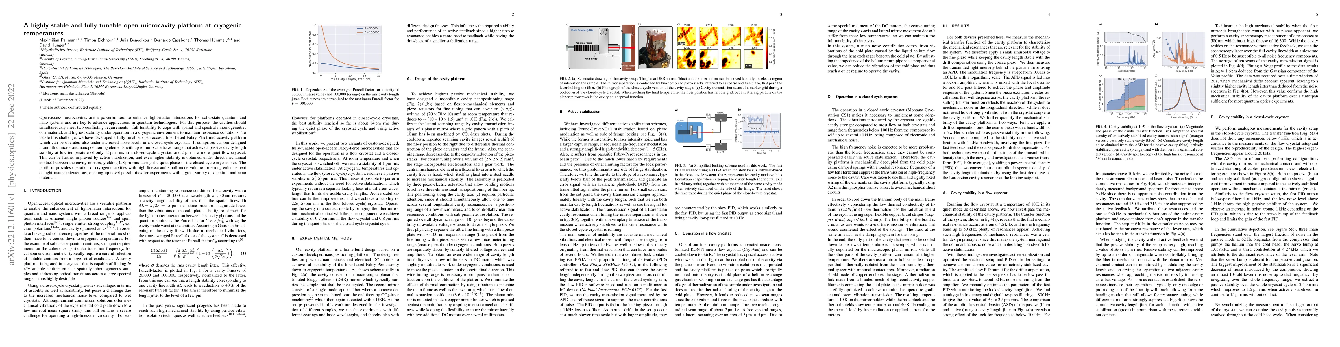 Thumbnail for A highly stable and fully tunable open microcavity platform at cryogenic
  temperatures
