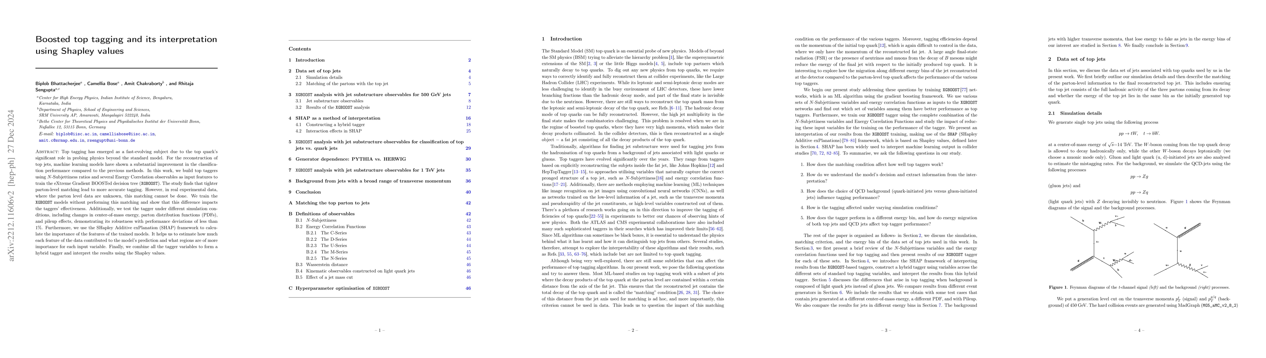 Thumbnail for Boosted top tagging and its interpretation using Shapley values