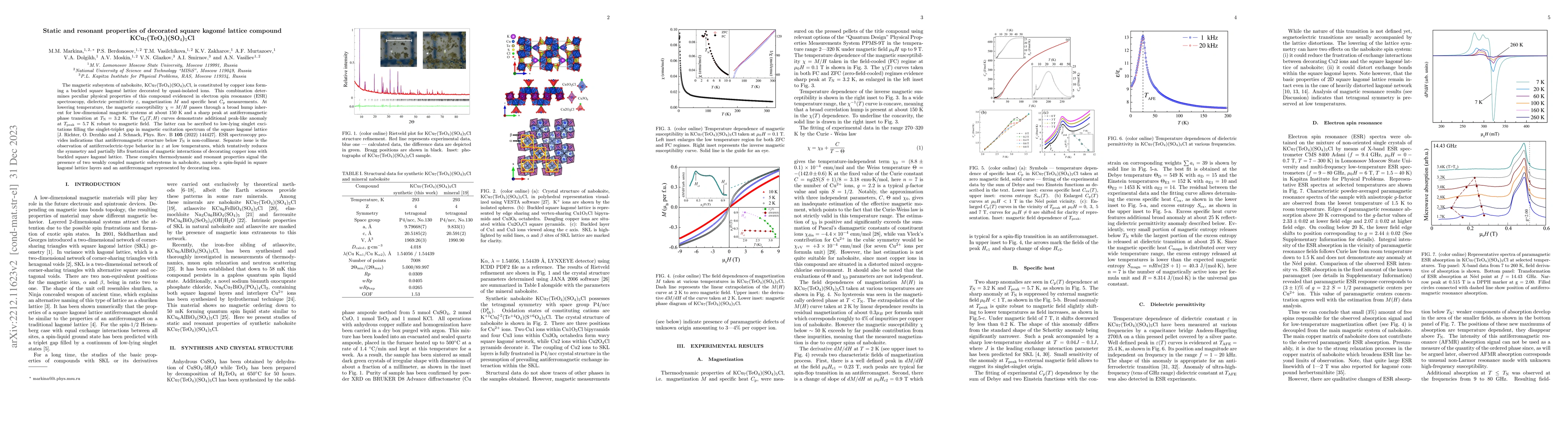 Thumbnail for Static and resonant properties of decorated square kagome lattice
  compound KCu$_7$(TeO$_4$)(SO$_4$)$_5$Cl