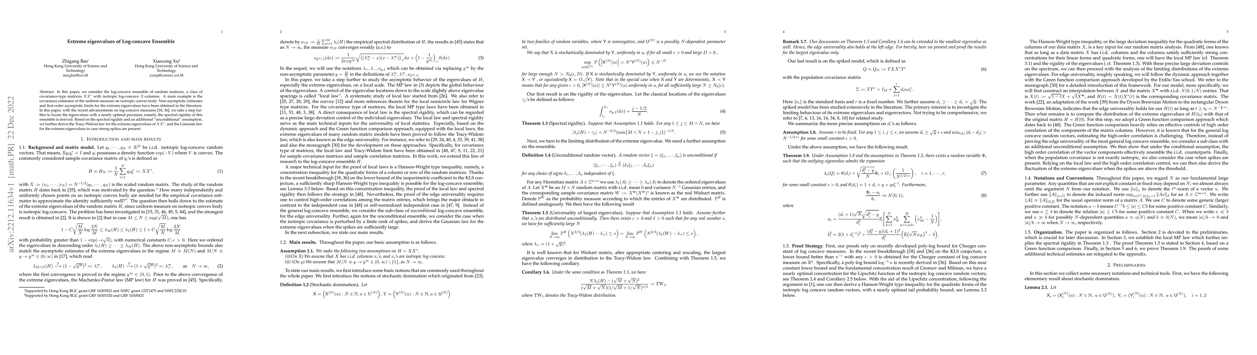 Thumbnail for Extreme eigenvalues of Log-concave Ensemble
