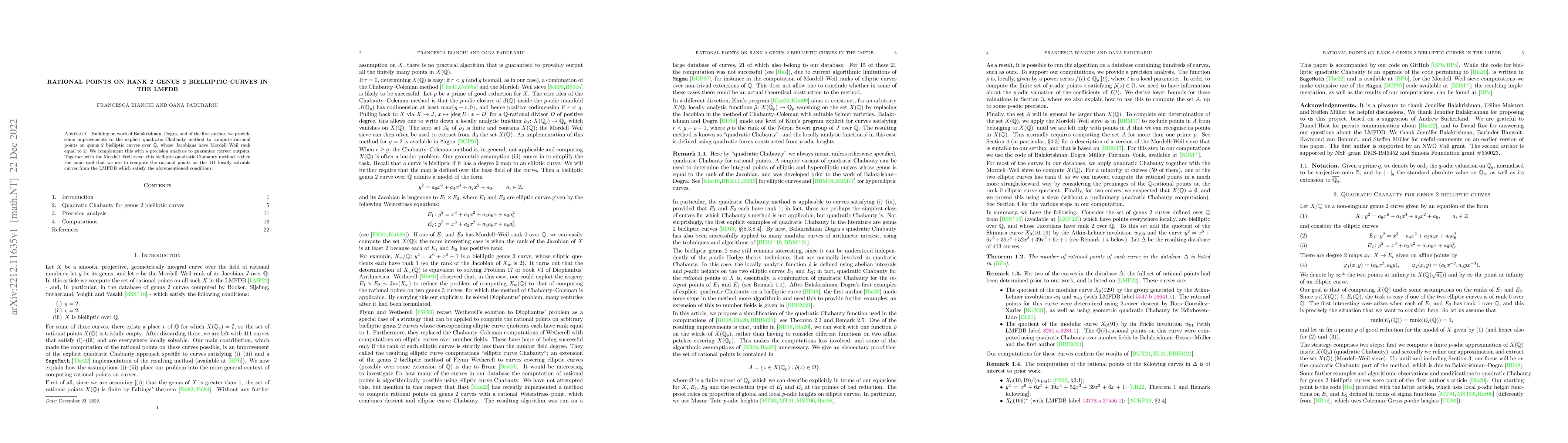 Thumbnail for Rational points on rank 2 genus 2 bielliptic curves in the LMFDB