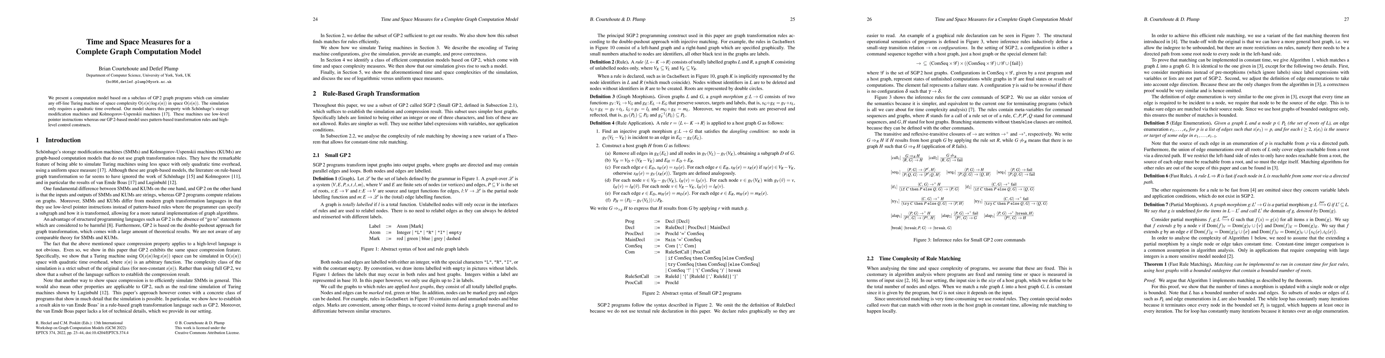 Thumbnail for Time and Space Measures for a Complete Graph Computation Model