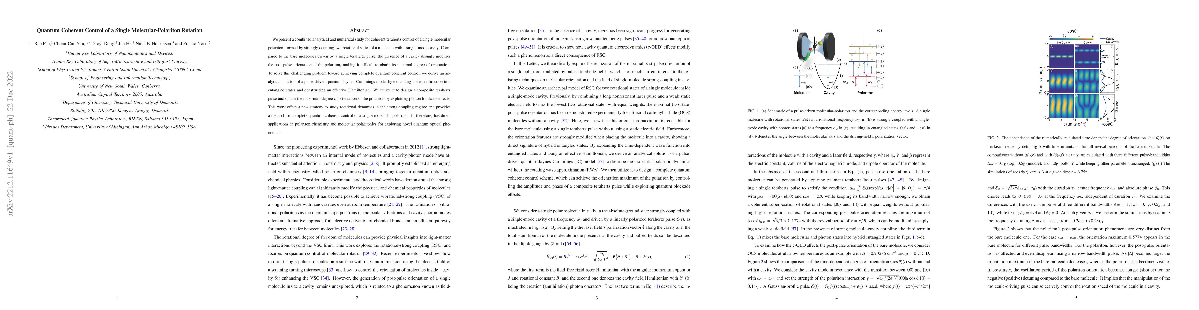 Thumbnail for Quantum Coherent Control of a Single Molecular-Polariton Rotation
