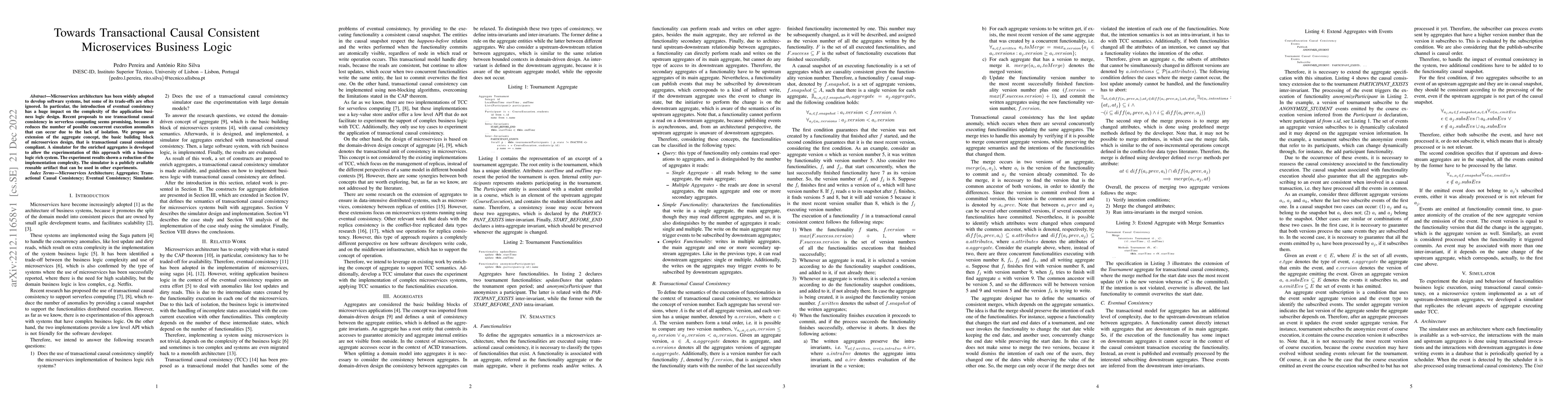 Thumbnail for Towards Transactional Causal Consistent Microservices Business Logic