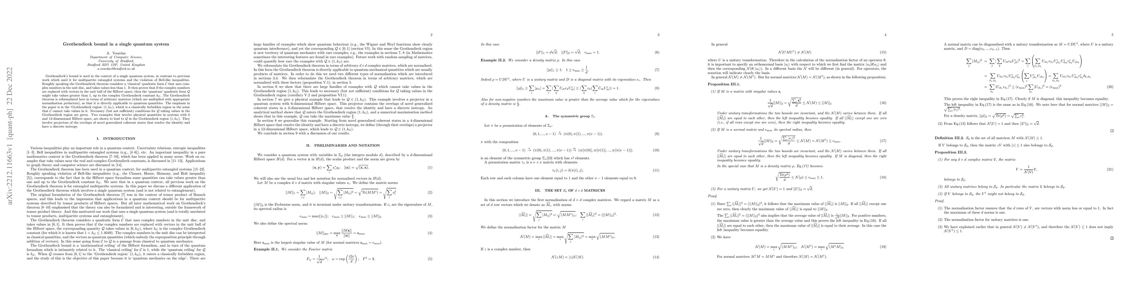 Thumbnail for Grothendieck bound in a single quantum system