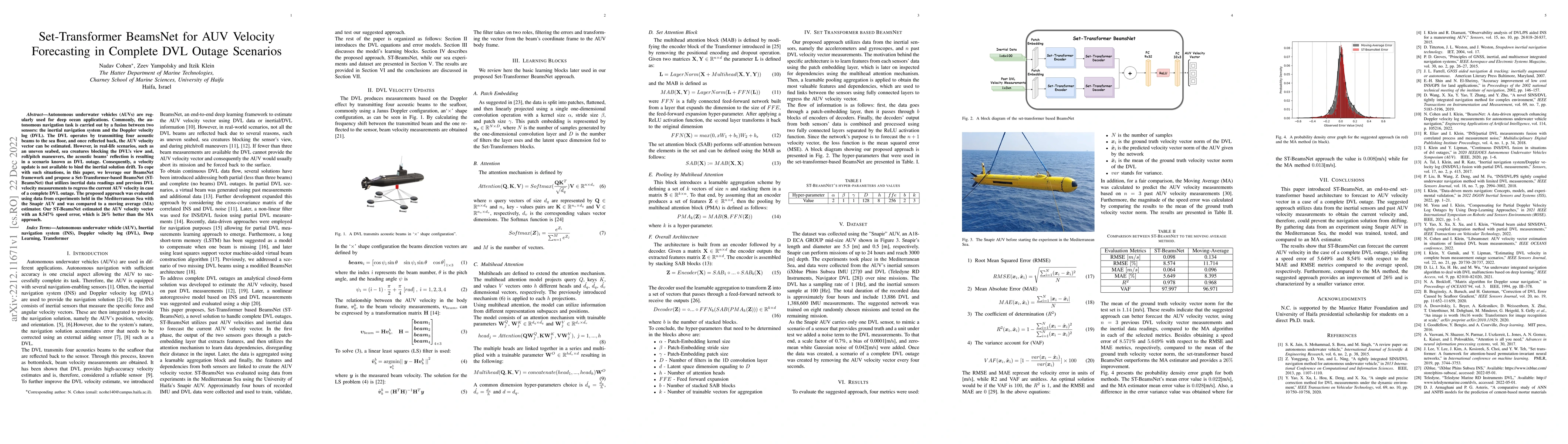 Thumbnail for Set-Transformer BeamsNet for AUV Velocity Forecasting in Complete DVL
  Outage Scenarios