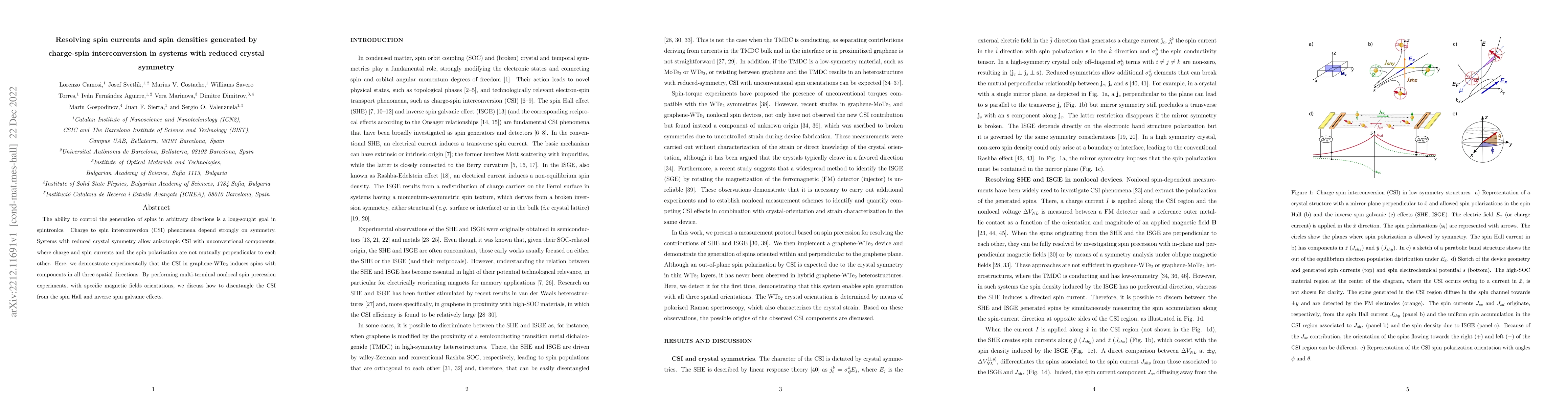 Thumbnail for Resolving spin currents and spin densities generated by charge-spin
  interconversion in systems with reduced crystal symmetry