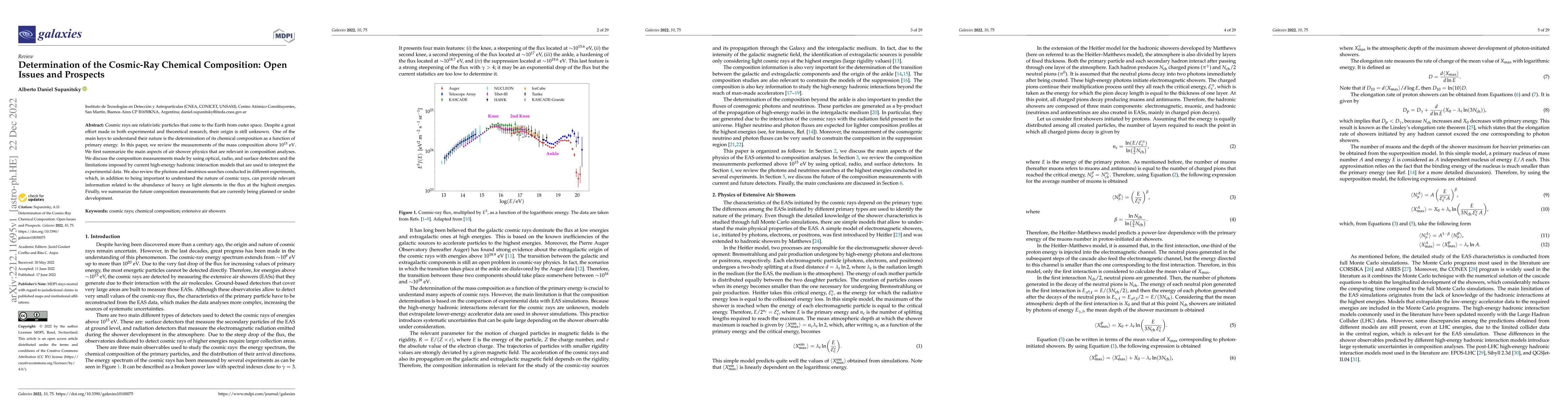 Thumbnail for Determination of the Cosmic-Ray Chemical Composition: Open Issues and
  Prospects