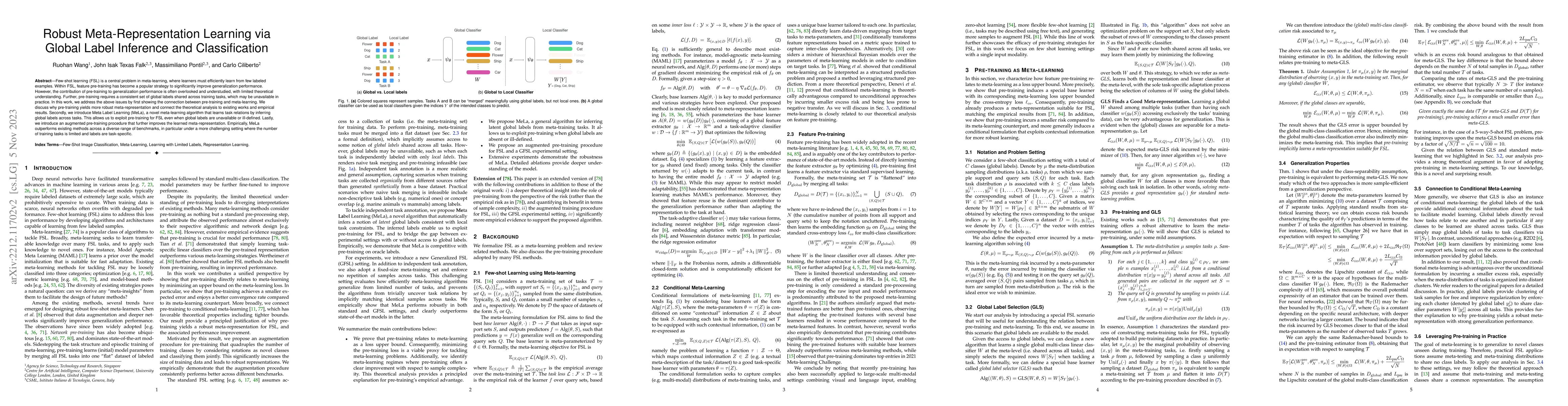 Thumbnail for Robust Meta-Representation Learning via Global Label Inference and
  Classification